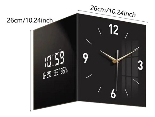 Reloj De Esquina Reloj De Doble Cara Decorativa 26cmx26cm