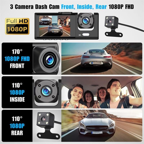 Camara Auto Dual Con Reversa Dvr Grabacion Seguridad Hd