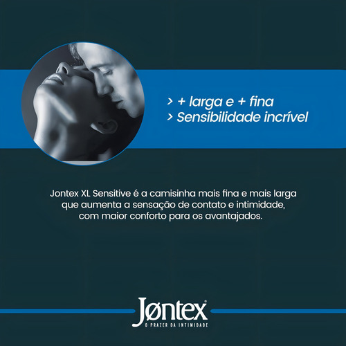 Preservativo Lubrificado Jontex Xl Mais Largo Sensitive 6 Un