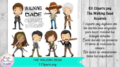 Cliparts The Walking Dead Acuarela  Kit Imprimibles