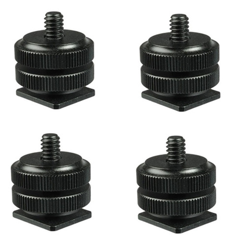 Kit 4 Adaptadores Zapata Cámara Flash 1/4 Tornillo