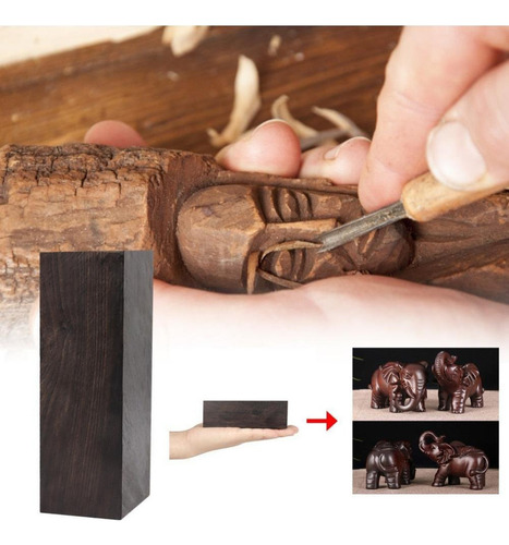 1 X Material Artesanal De Madera De Bloque De Ébano Hágalo