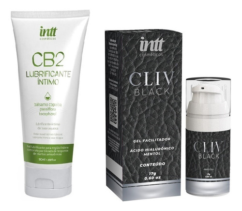 Intt kit anal dessensibilizante Cliv Black com lubrificante íntimo CB2  sabor neutro