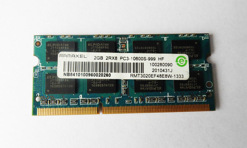 Memoria Ram 2gb Ddr3 1rx8 Pc3-10600s Garantia 12 Meses.