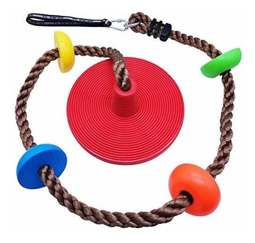 Cuerda De Escalada Para Arboles Con Discos Multicolor Niños