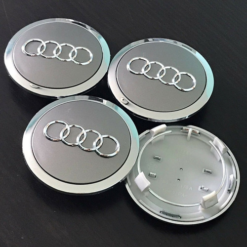 4 Pc Tapa Gris Cubo Rin Audi 69mm A3 A4 A6 A7 A8 Q5 Q7 S4 S5