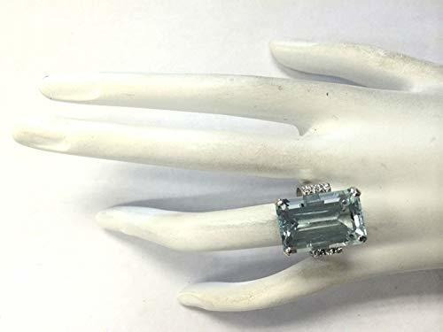 Vintage Mujer 925 Plata Aguamarina Anillo De Piedras Precios
