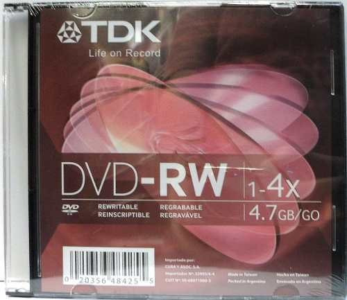Disco virgen DVD-RW TDK de 4x