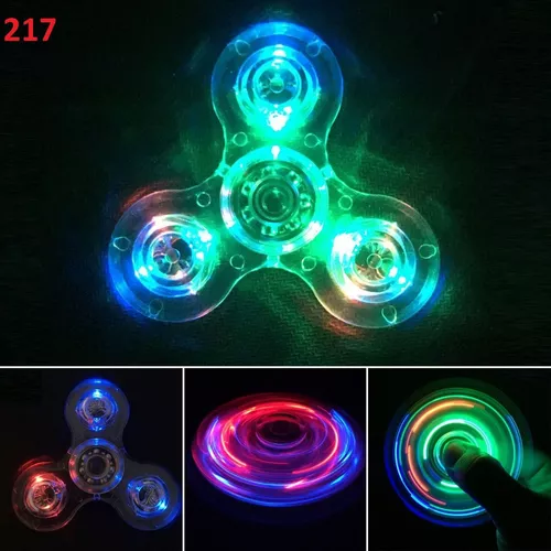 Hand Spinner Spiner Tranparente Com Led/ Material: Abs