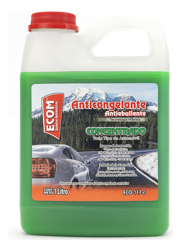 Anticongelante Concentrado Verde De 1 Litro Ecom