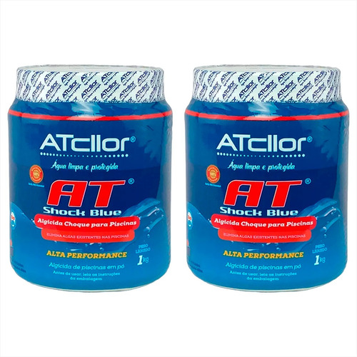 Limpador Atcllor AT Shock Blue tradicional em frasco 1 kg 0ml em pacote de 2