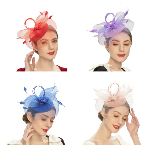 (bk) Sombrero Fascinator Pillbox Para Mujer, Cóctel, Té, Fie