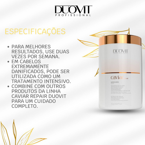 Kit Caviar Repair Duovit Nutrição E Brilho Completo Shampoo