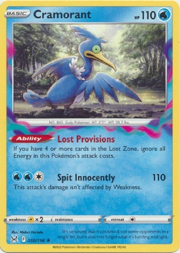 Pokemon Tcg - S & S - Lost Origin - Cramorant 50/196