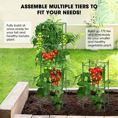 Jaulas De Soporte Para Plantas De Tomate, 3 Paquetes Cuad...