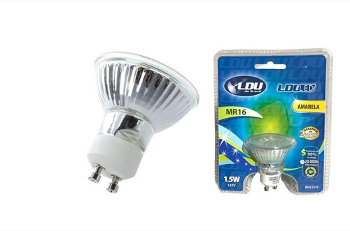 Lâmpada Dicroica Led Gu10 127v Branco Quente Amarela