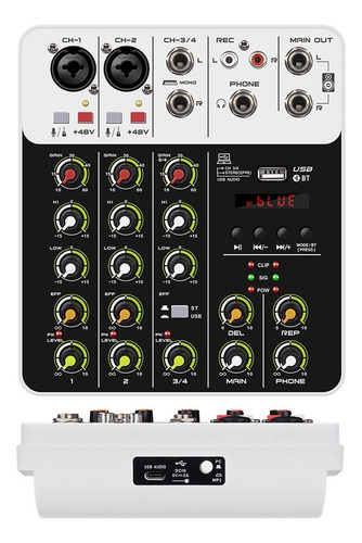 Consola De Mezcla De Sonido V4, Bluetooth, Usb, Grabadora, 4