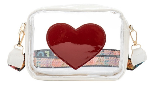 Bandolera Transparente Con Forma De Corazón Para Mujer