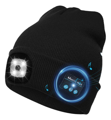 Gorro De Música Bluetooth Con Led, Iluminación, Bocina Y Mic