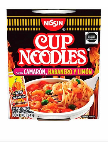 Sopa Instantánea Nissin Camarón Habanero Y Limón 64 Gr