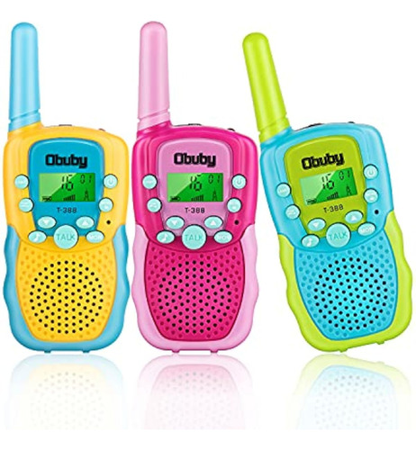 Walkie Talkies Para Niños 3 Pzs Gran Alcance Con Linterna C
