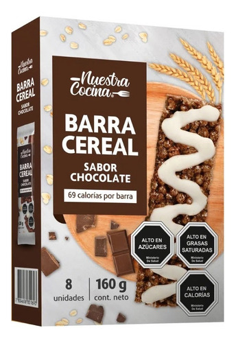 Pack Barra Cereal Nuestra Cocina Chocolate 8 Un De 20 G
