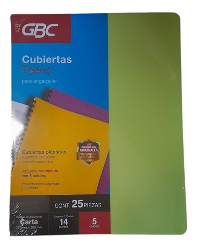 Pasta/cubierta Teens Para Engargolar Lisa 5 Colores T Carta Amarillo