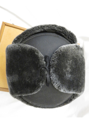 Gorro De Piel Y Cuero Original Ruso Gris Oscuro 57 Piel Y Cuero (Usado)