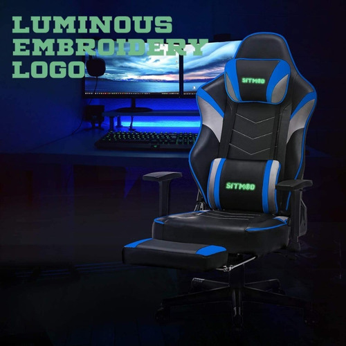 Silla Gamer Reclinable Masajes Apoya Pies Reforzado Premium