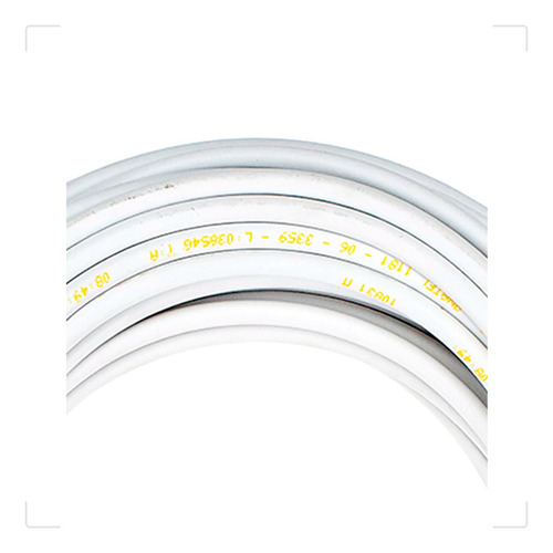 Cable Rg6 blanco Metro Rg06, antena de TV crimpada coaxial de 25 m