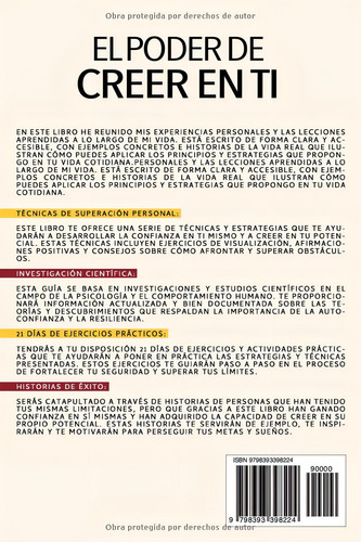 El Poder De Creer En Ti, De Garcia, Fabian. Editorial Independently Published, Tapa Pasta Blanda, Edición 1 En Español, 2023