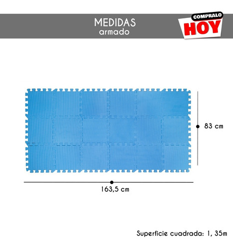 Imagen 2 de 10 de Piso Goma Eva Encastrable Alfombra Bebe Colores Lisos 18 Pzs
