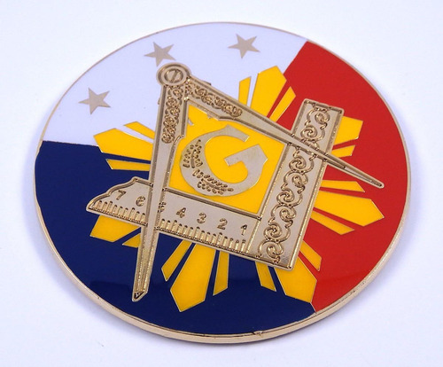 Masonic Philippine 3  Metal Decal Emblem 3d Freemason M...