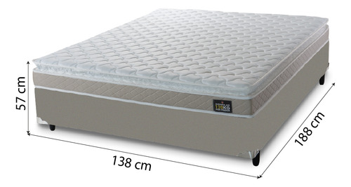 Cama Box Casal Colchão D33 Millenium 138x188x57cm Bege