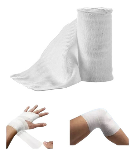 Venda Elástica Gasa Algodón 7,5cm X 4,5m Médica Esterilizada Marin Colos Blanca Venda Gasa Esteril Ideal Primeros Auxilios, Compresión, Curaciones, Venda Gasa Heridas, Botiquín Portátil Profesional