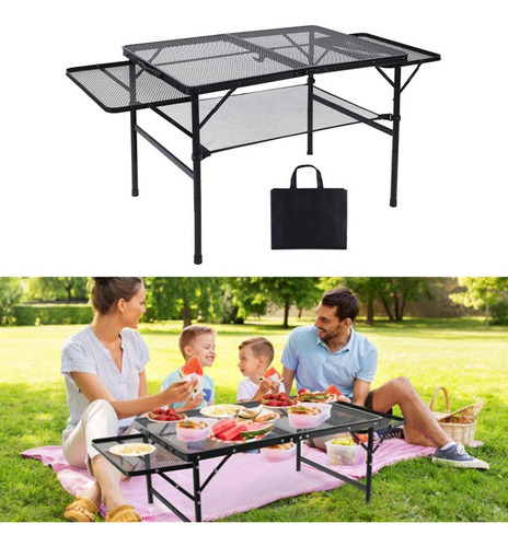 Mesa De Parrilla Plegable De Altura Ajustable Para