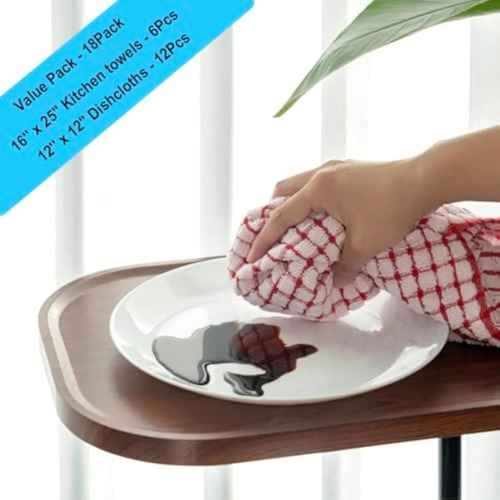 Pack De 12 Paños Cocina Algodon Grueso Sin Fleco 85g 60*40cm
