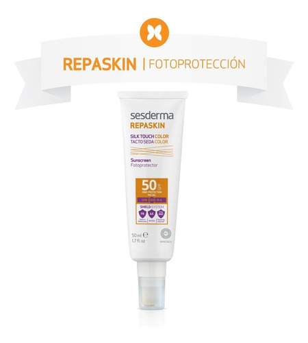 Sesderma repaskin 50ml bloqueador solar con color tacto seda 50ml