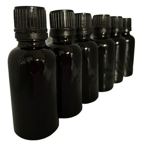 25 Botellas Frasco Gotero Dosificador Vidrio Black 30ml