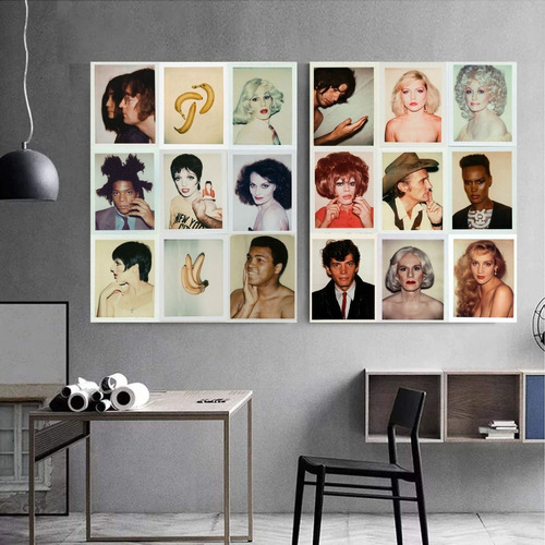 Cuadros Andy Warhol Fotos Polaroid Pop Culture En Canvas Color Multicolor Armazón Bastidor