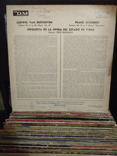 Disco De Vinilo, Beethoven/shubert,sinfonias 5 Y 8 (Usado)