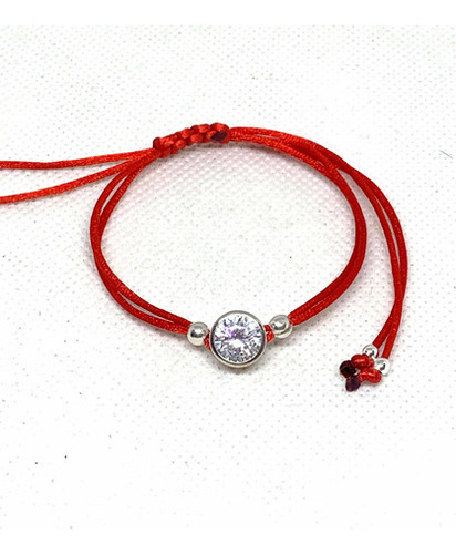 Pulsera Macrame Roja Rojo Susanito Cristal Plata 925 