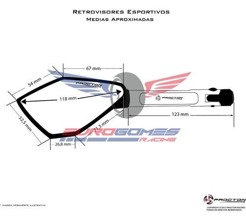 Retrovisor Esportivo E Manete Procton Yamaha Xj6 N E Xj6 F
