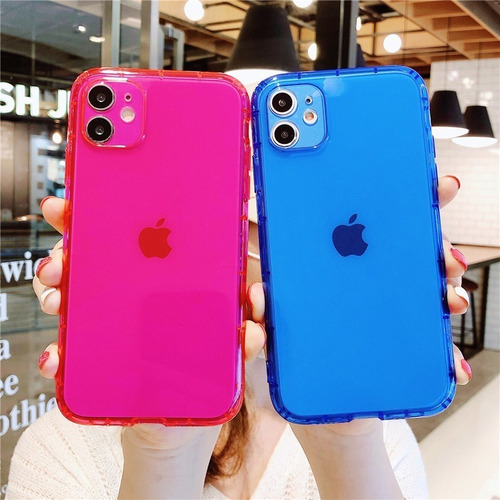 Funda Protector iPhone Candy Neon Resistente Airbag Case 3d