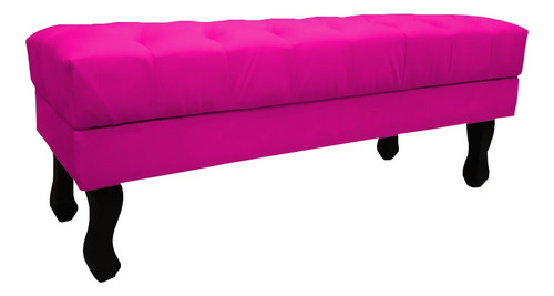 Recamier Baú Luis Xv Capitonê 1,00m Corino Rosa Pink
