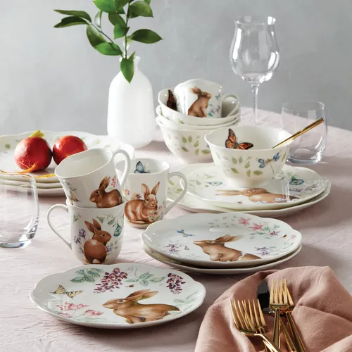 Vajilla Butterfly Meadow Bunny De Lenox Multicolor 16 Piezas