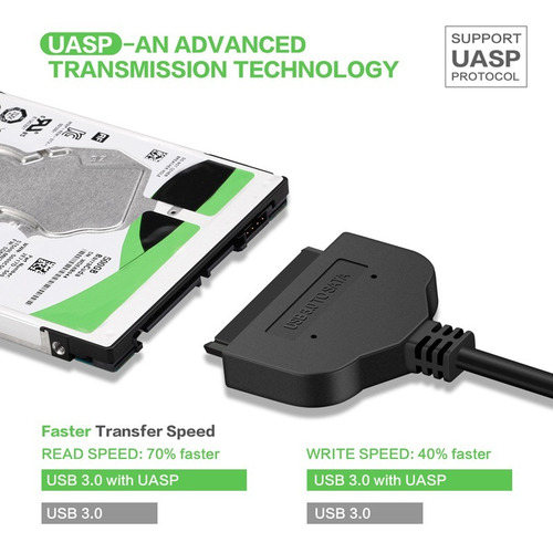 Cable Disco Sata 2.5 A Usb 3.0 Adaptador Convertidor De 20cm