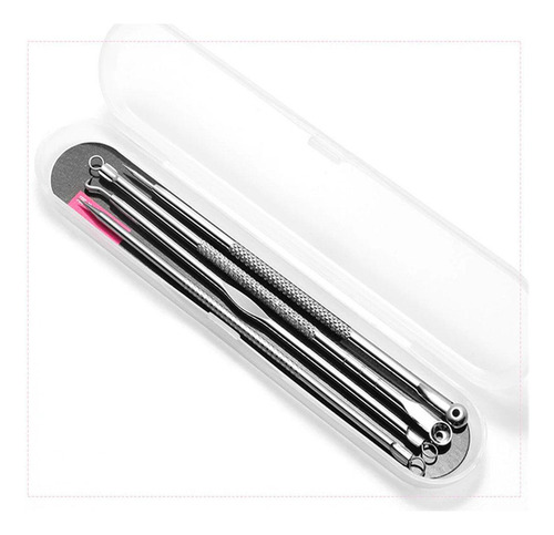 Kit 4 Extractor Cureta Quita Acné Puntos Negros Y Barro Limpieza