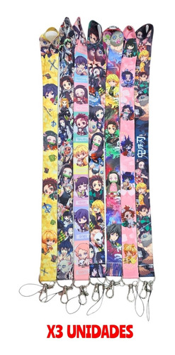 Cintas Para Llaves Llavero Lanyard De Demon Slayer Kimetsu