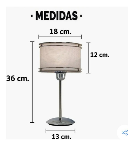 Velador De Mesa Plateado Rojo (Usado)